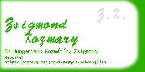 zsigmond kozmary business card